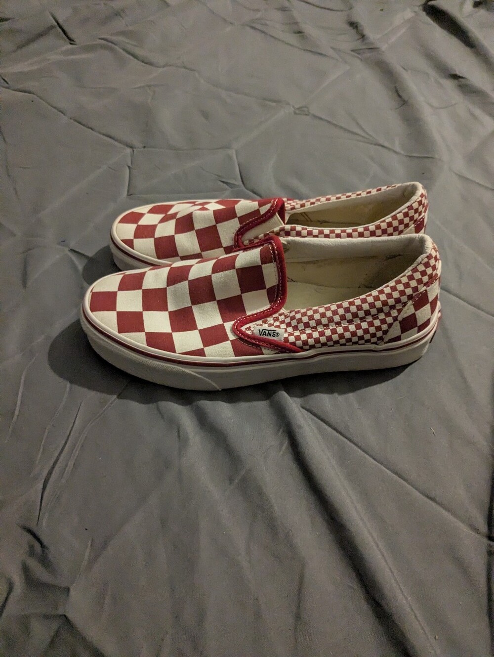 red and white checkered vans - woman size 7 - Picture 2 of 8